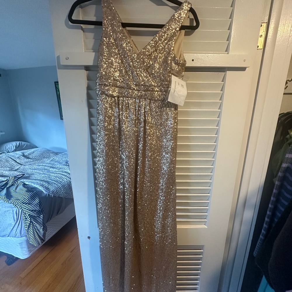 SORELLA VITA Gold Sequin Midi Dress